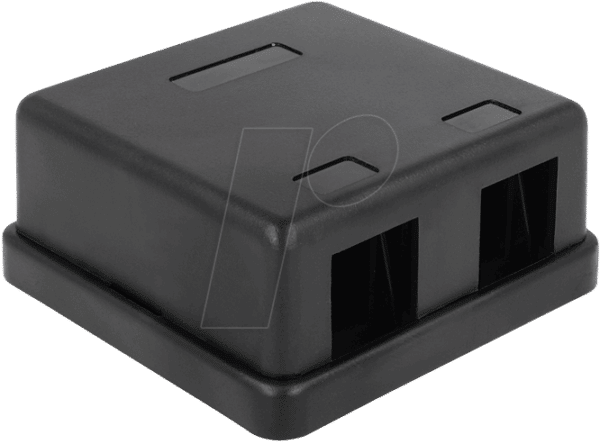 DELOCK 86257 - Keystone Leergehäuse 2 Port- schwarz