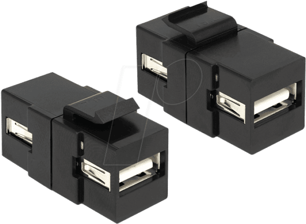 DELOCK 86367 - Keystone Modul USB Buchse>USB Buchse schw.