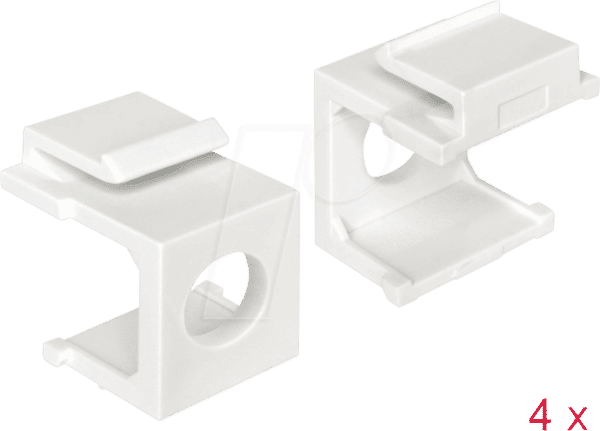 DELOCK 86400 - Keystone Abdeckung weiß mit Durchführung 8 mm 4 Stück