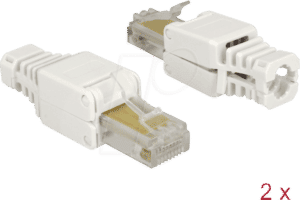 DELOCK 86415 - Netzwerk RJ45 Stecker werkzeugfrei Cat.5e UTP 2 Stück