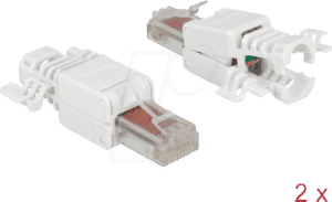 DELOCK 86416 - Netzwerk RJ45 Stecker werkzeugfrei Cat.6 UTP 2 Stück