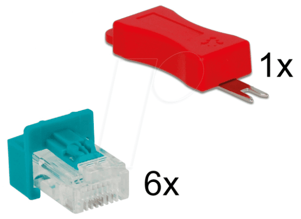 DELOCK 86425 - Netzwerk RJ45 Secure Clip Stecker Set 6 Stück