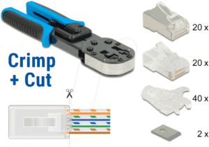 DELOCK 86450 - Netzwerk RJ45 Crimp+Cut  Werkzeug Set