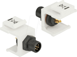 DELOCK 86556 - Keystone M8 6-Pin Stecker > Lötanschluss weiß