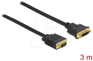 DELOCK 86758 - Kabel DVI 24+5 Buchse zu VGA Stecker 3 m