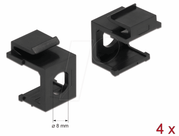 DELOCK 86810 - Keystone Abdeckung schwarz mit 8