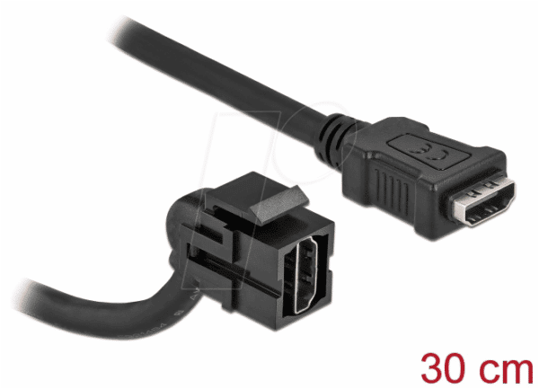 DELOCK 86853 - Keystone Modul HDMI Buchse 110° > Buchse mit Kabel