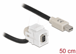 DELOCK 86860 - Keystone Modul mini DisplayPort Buchse 110° > Stecker mit Kabel