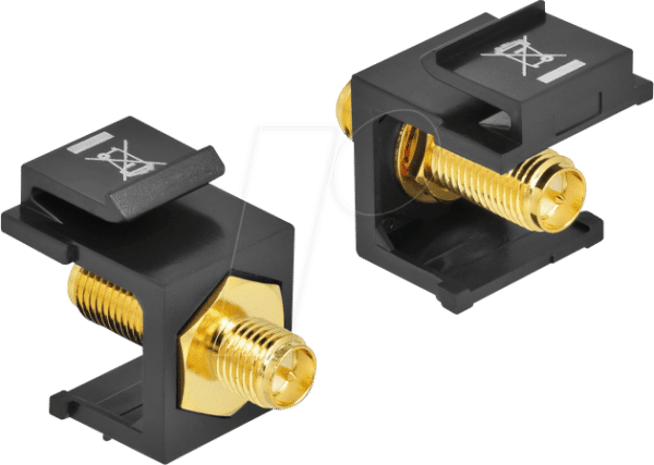 DELOCK 86865 - Keystone Modul RP-SMA Buchse > RP-SMA Buchse schwarz