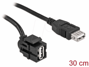 DELOCK 86870 - Keystone Modul USB 2.0 A Buchse 250° > Buchse mit Kabel