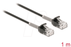 DELOCK 87016 - Patchkabel RJ45 Cat.6a UTP mit Knickschutz 1 m schwarz