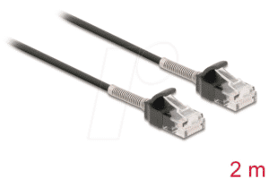 DELOCK 87018 - Patchkabel RJ45 Cat.6a UTP mit Knickschutz 2 m schwarz