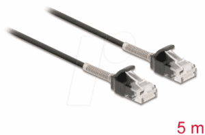 DELOCK 87021 - Patchkabel RJ45 Cat.6a UTP mit Knickschutz 5 m schwarz