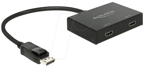 DELOCK 87666 - Splitter Displayport 1.2 in > 2 x HDMI out