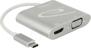 DELOCK 87705 - Splitter USB Type-C Stecker > HDMI / VGA Buchse DP-Alt Mode