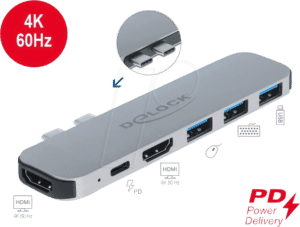 DELOCK 87753 - Dockingstation für MacBook Dual HDMI 4K / PD / Hub