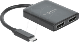 DELOCK 87755 - Splitter USB-C Stecker > 2 x HDMI Buchse DP-Alt Mode VXP