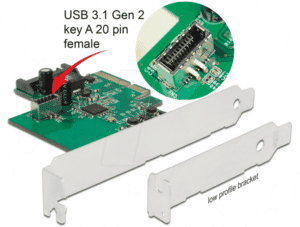 DELOCK 89029 - PCIe x4 > 1 x intern USB 3.1 A 20 Pin