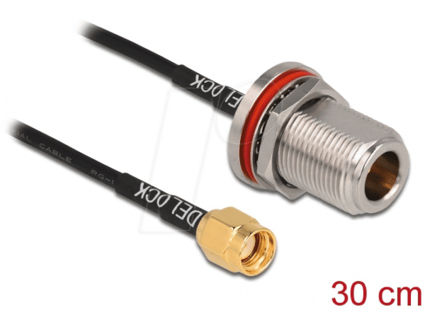 DELOCK 89059 - Antennenkabel RP-SMA Stecker > N Buchse