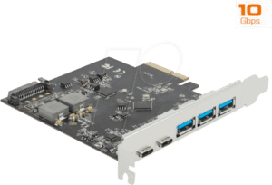 DELOCK 89064 - PCIe x4 > 2 x extern USB 3.1 C