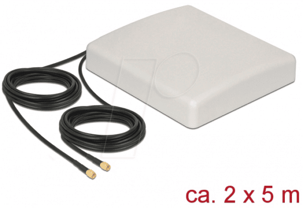 DELOCK 89890 - Antenne LTE 2xSMA Stecker direktional RG-58 5 m beige outdoor