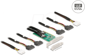 DELOCK 90077 - PCIe x16 > 2x SFF-8654 > 4x SFF-8639