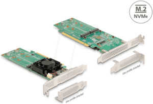 DELOCK 90078 - PCIe x16 > 2x SFF-8654 > 4x M.2 Key M