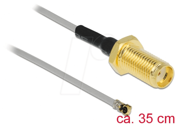 DELOCK 90403 - HF Antennenkabel SMA Buchse zum Einbau zu MHF® 4L Stecker