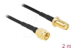 DELOCK 90442 - SMA Stecker zu SMA Buchse LMR/CFD100 2 m