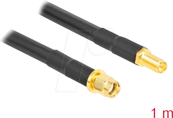 DELOCK 90462 - RP-SMA Stecker zu RP-SMA Buchse LMR/CFD300 1 m