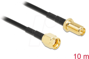 DELOCK 90465 - RP-SMA Stecker zu RP-SMA Buchse LMR/CFD100 10 m