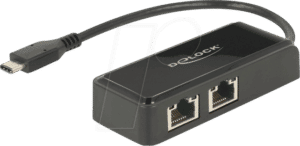 DELOCK 63927 - Adapter USB 3.0 Type-C > 2 x RJ45