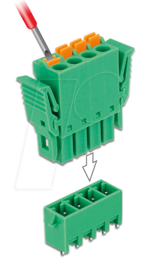 DELOCK 65970 - Terminalblock 4 Pin vertikal