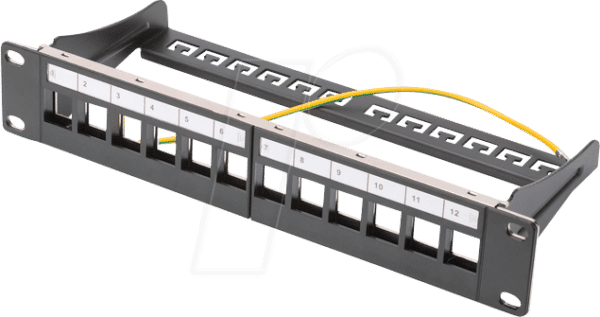 DIGITUS DN91420 - 10'' Patchpanel für 12x Keystone Module