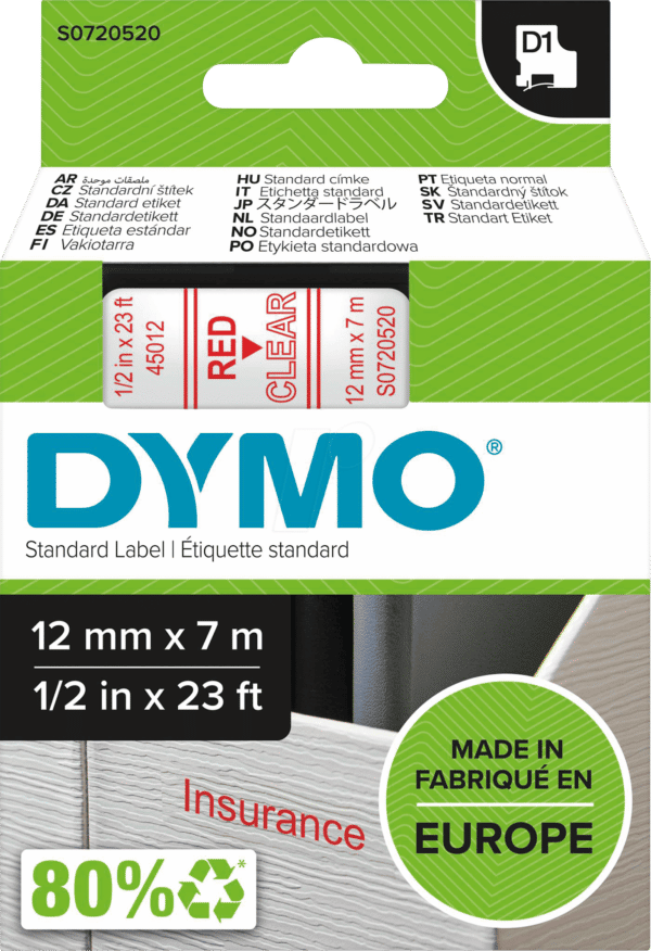 DYMO D1 45012 - DYMO D1 Schriftband