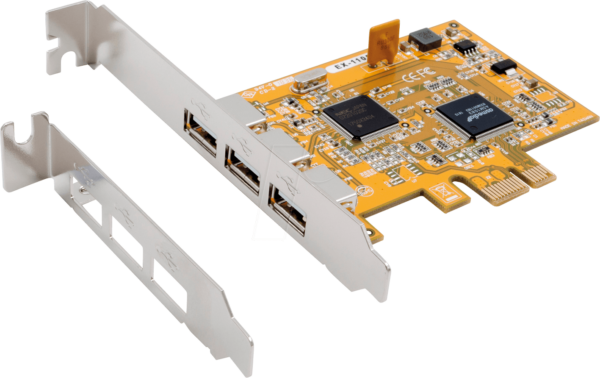 EXSYS EX-11053 - 3 Port USB 2.0 PCIe Karte inkl. Low Profile Bügel