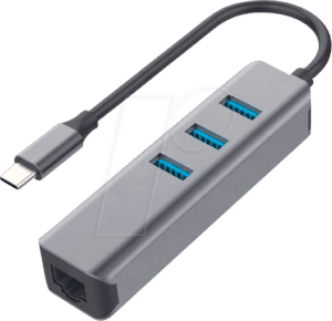 EXSYS EX-1133-N2 - USB 3.2 Gen1 HUB 3x USB Ports und 1xGb Lan