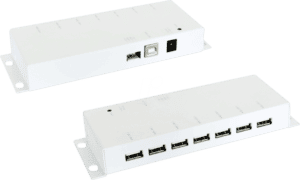 EXSYS EX-1178-W - USB 2.0 7-Port Metall Hub mit Netzteil