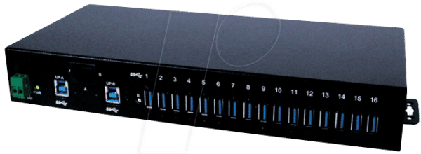 EXSYS EX1116HMVS - 16 Port USB 3.0 Metall HUB (Din-Rail)