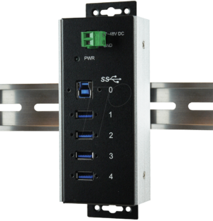 EXSYS 1185HMVSWT - USB3.0 4-Port Metall Hub - Überspannungsschutz