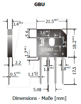 GBU12J DIO - Einphasen-Brückengleichrichter