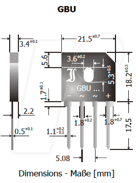 GBU8B DIO - Einphasen-Brückengleichrichter