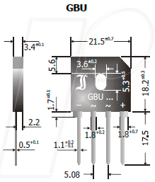 GBU4K DIO - Einphasen-Brückengleichrichter