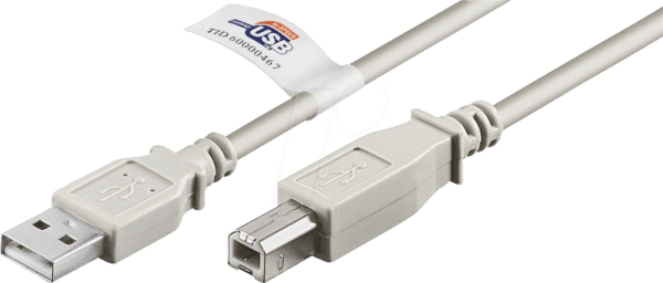 GOOBAY 50833 - USB 2.0 Kabel mit USB Zertifikat A-Stecker > B-Stecker