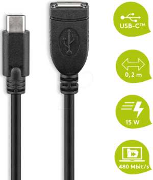 GOOBAY 55470 - Goobay Kabel USB 2.0 C-Stecker > A-Buchse 0