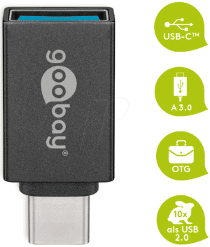 GOOBAY 56621 - USB C Stecker auf USB 3.0 A Buchse