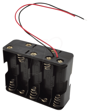 HALTER 10XUM3-KA - Batteriehalter für 10 Mignonzellen (AA) mit Kabel