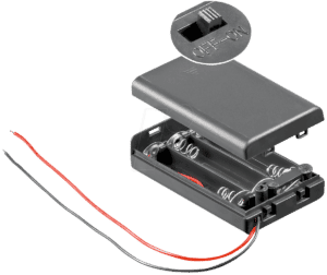 HALTER 3XAAAK - Batteriehalter für 3 Microzellen (AAA)