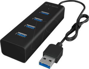ICY IB-HUB1409U3 - USB 3.0 4-Port Alu Hub