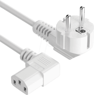 PURE NK2002-030R - Schutzkontakt Stecker 90° > IEC Buchse (C13) Weiß 3